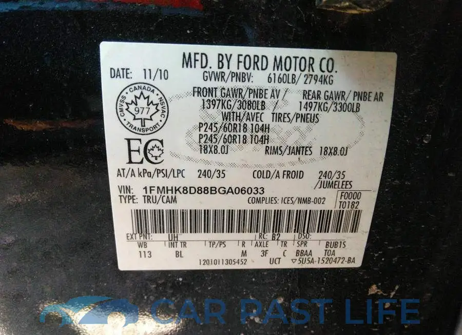 1FMHK8D88BGA06033# 9