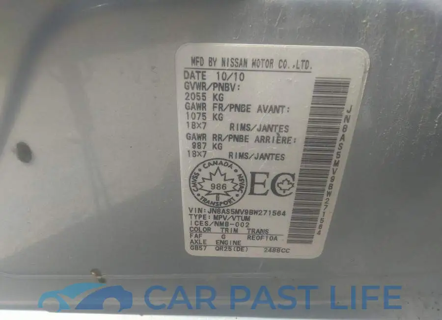 JN8AS5MV9BW271564# 9