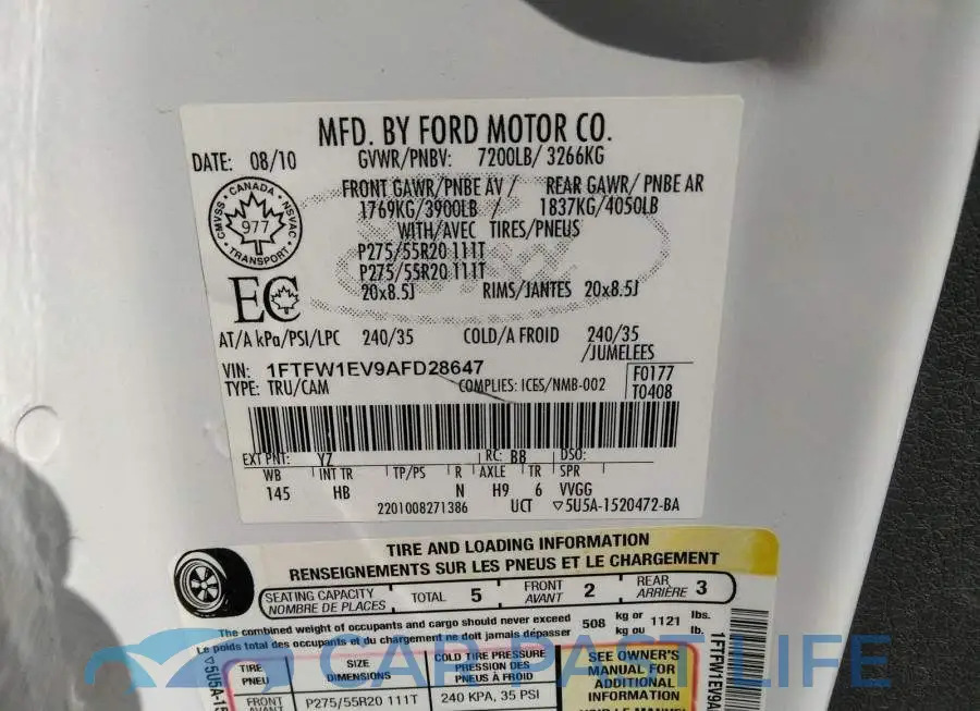 1FTFW1EV9AFD28647# 9