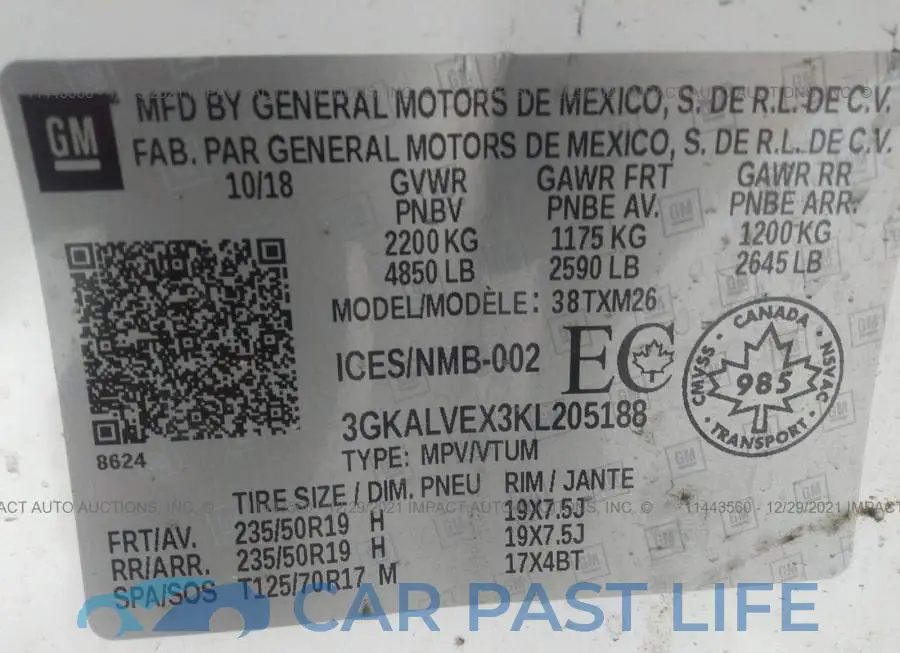 3GKALVEX3KL205188# 9