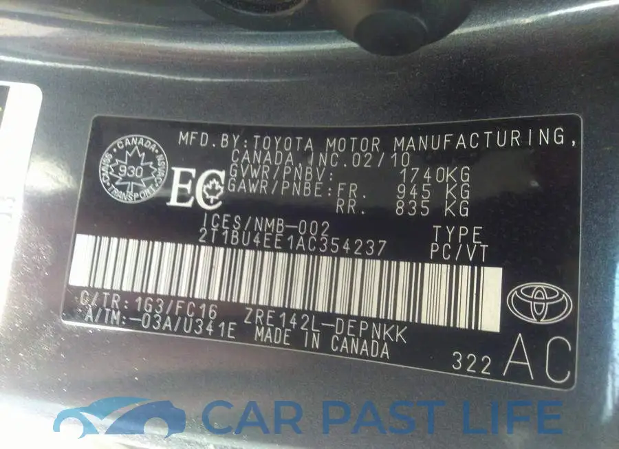 2T1BU4EE1AC354237# 9