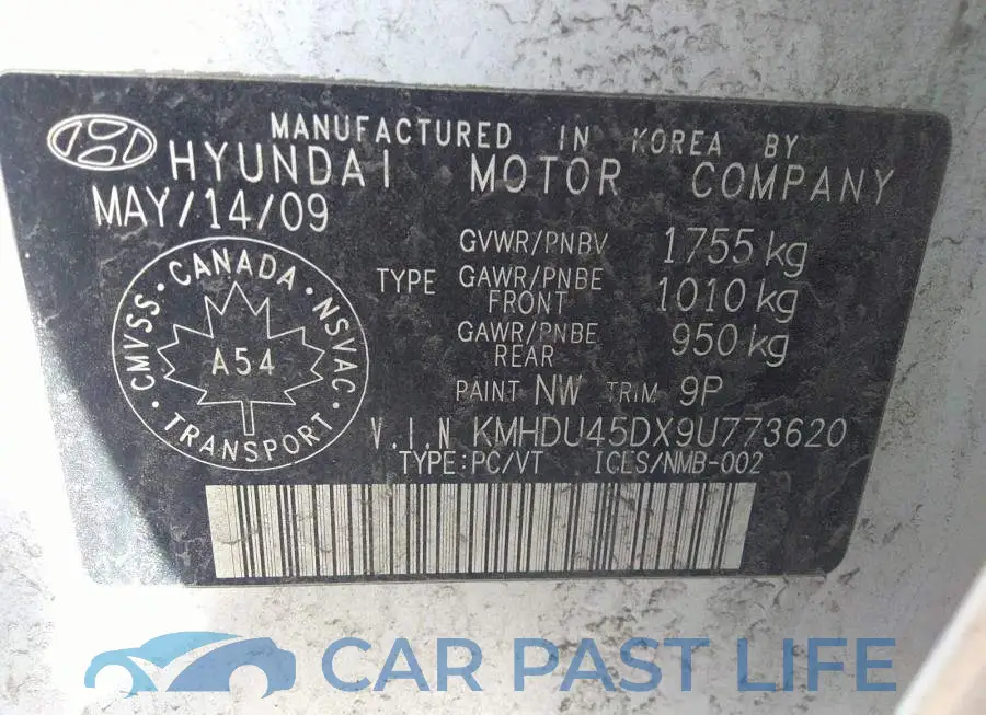 KMHDU45DX9U773620# 9