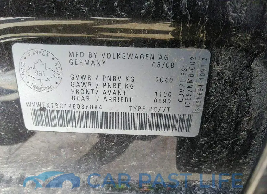 WVWEK73C19E038884# 9