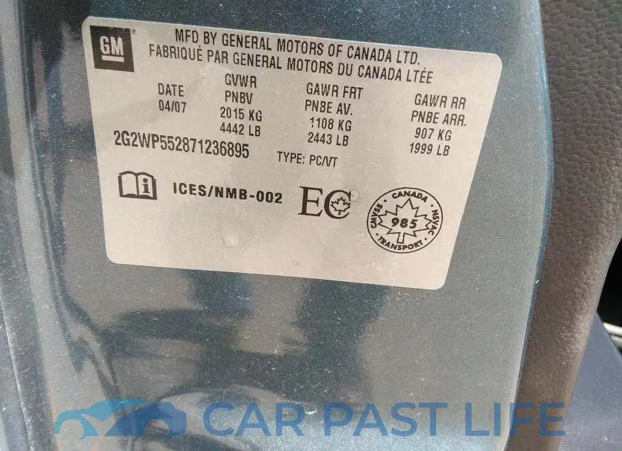 2G2WP552871236895# 9