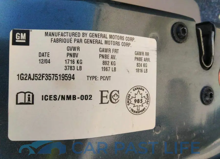 1G2AJ52F357519594# 9