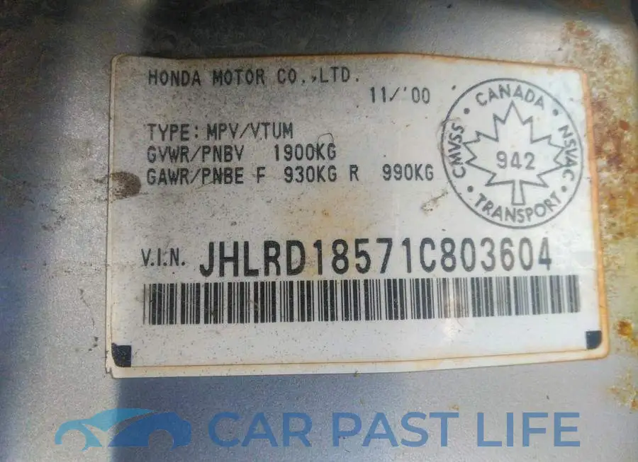 JHLRD18571C803604# 9