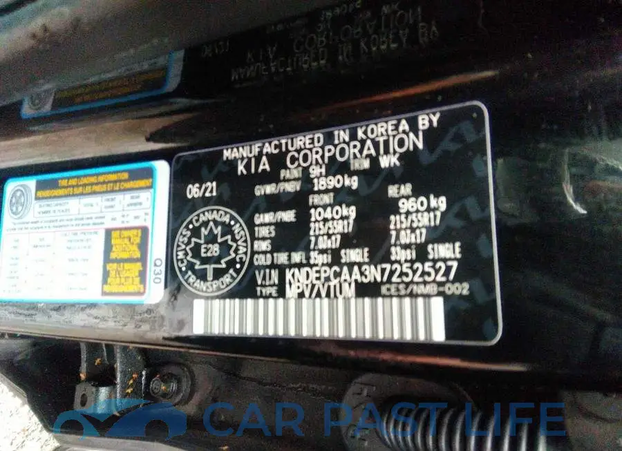 KNDEPCAA3N7252527# 9