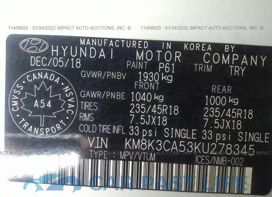 KM8K3CA53KU278345# 9