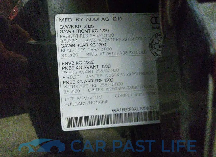 WA1FECF3XL1056213# 9