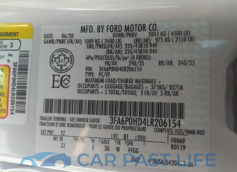 3FA6P0HD4LR206154# 9