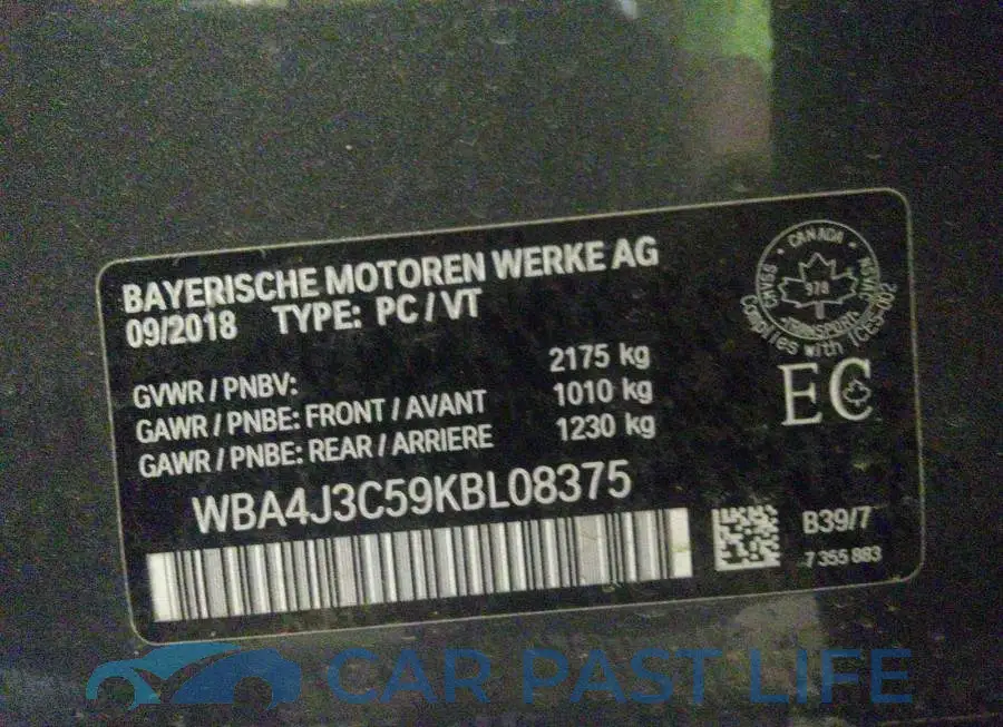 WBA4J3C59KBL08375# 9