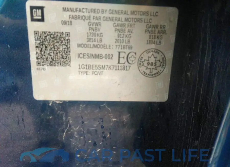 1G1BE5SM7K7111817# 9