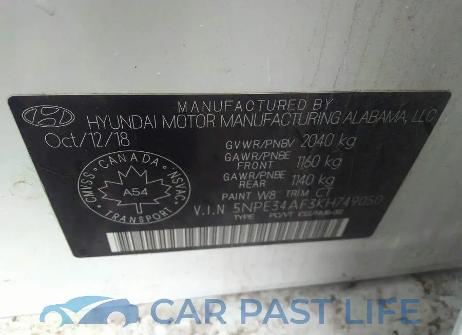 5NPE34AF3KH749050# 9