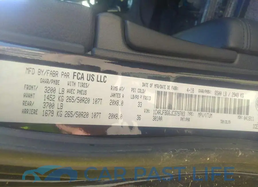 1C4RJFBG6JC379703# 9