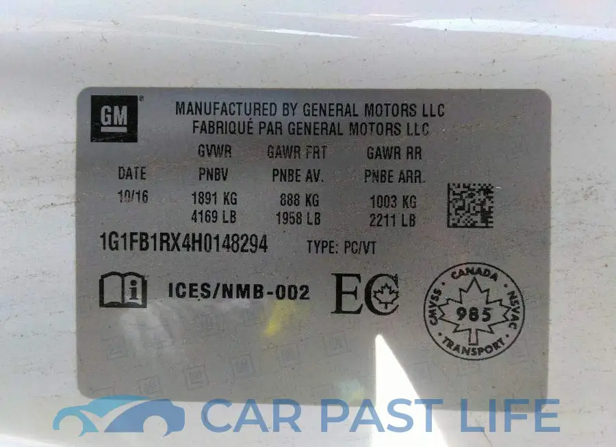 1G1FB1RX4H0148294# 9