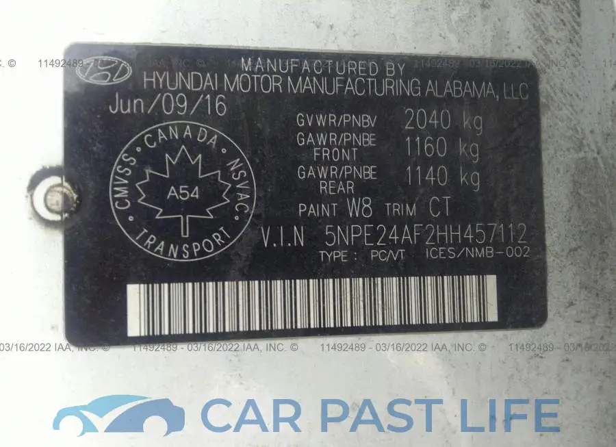 5NPE24AF2HH457112# 9