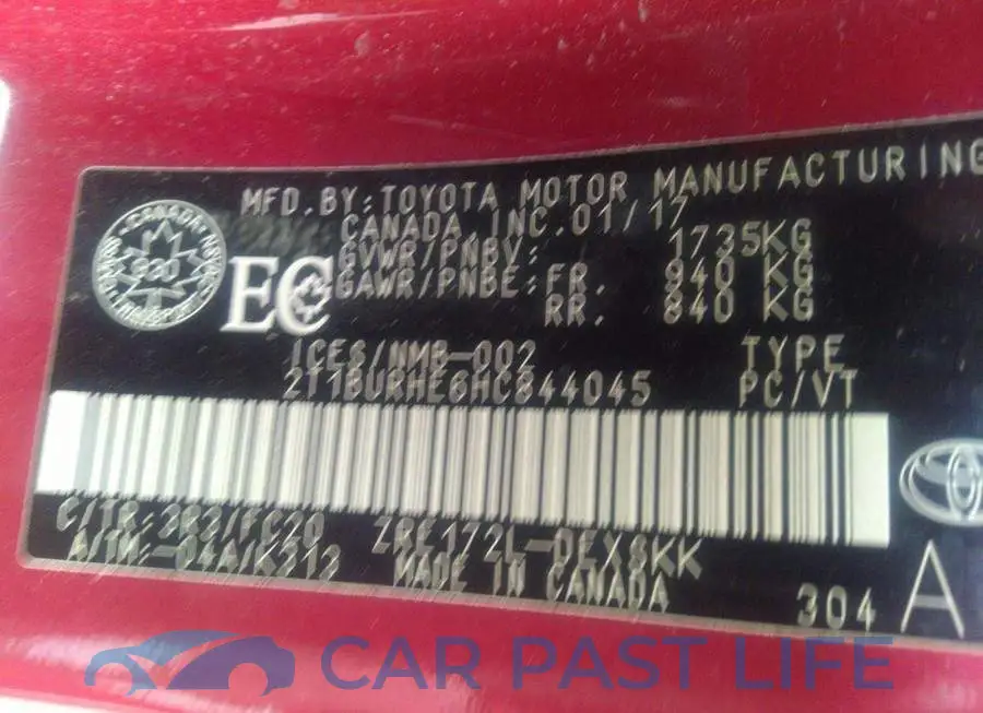 2T1BURHE6HC844045# 9