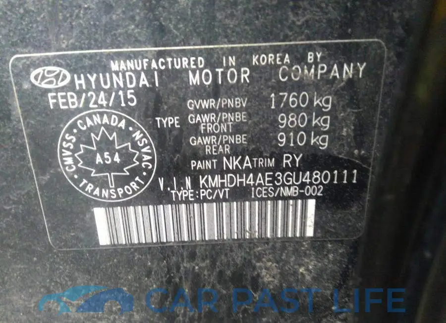 KMHDH4AE3GU480111# 9