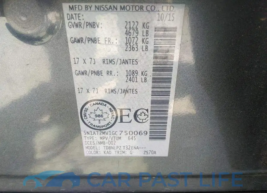 5N1AT2MV1GC750069# 9