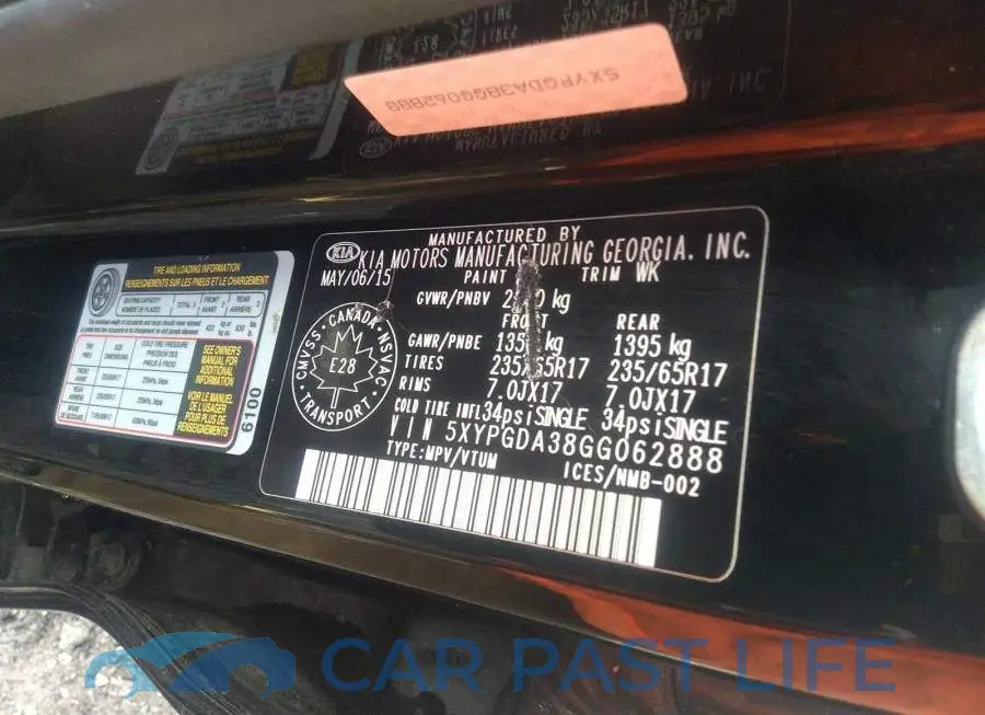 5XYPGDA38GG062888# 9