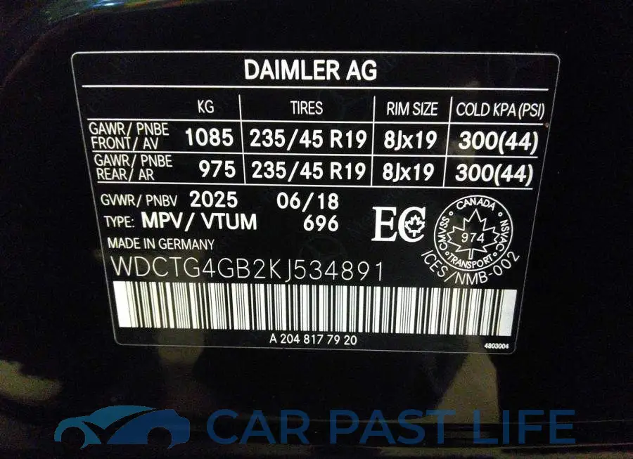 WDCTG4GB2KJ534891# 9