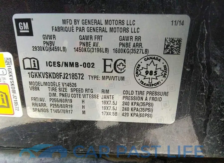 1GKKVSKD8FJ218572# 9