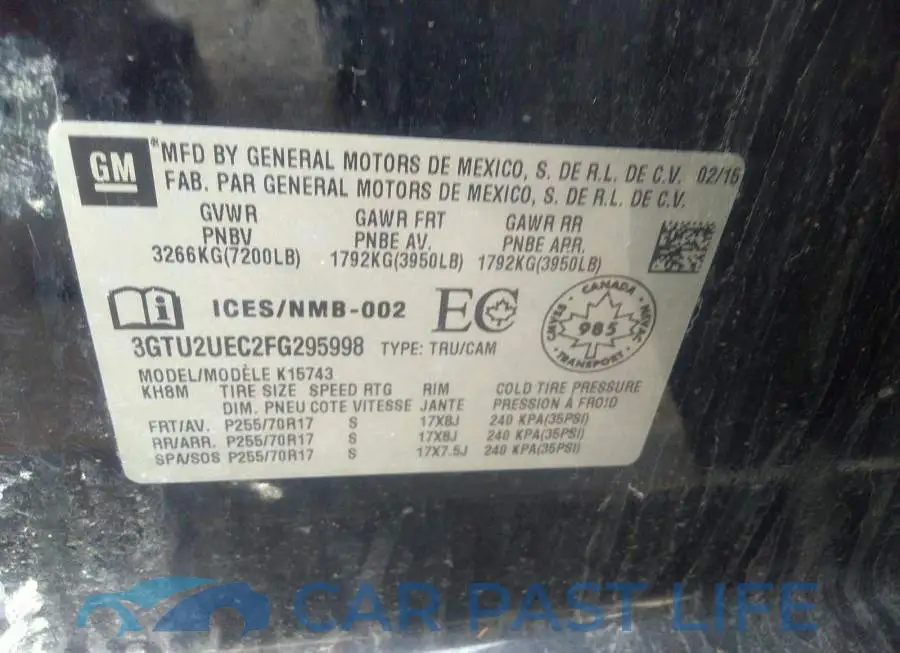 3GTU2UEC2FG295998# 9