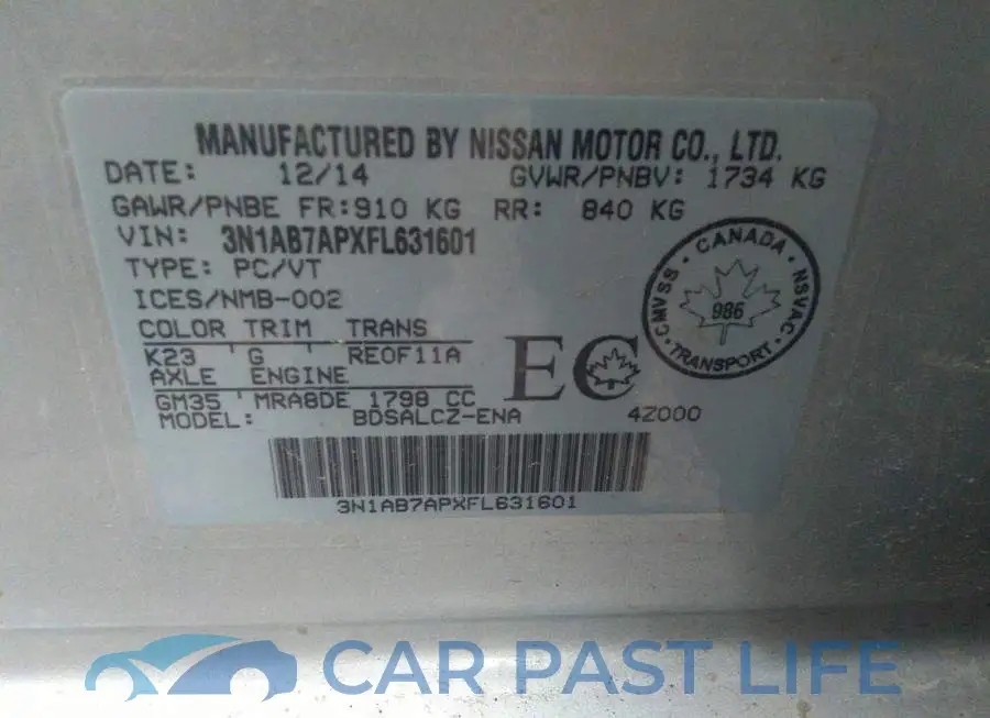 3N1AB7APXFL631601# 9