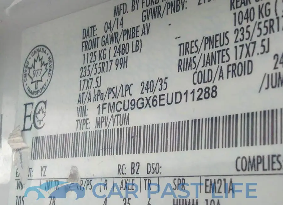 1FMCU9GX6EUD11288# 9