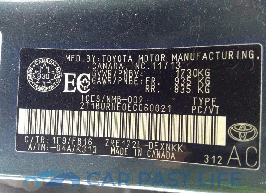 2T1BURHE0EC060021# 9