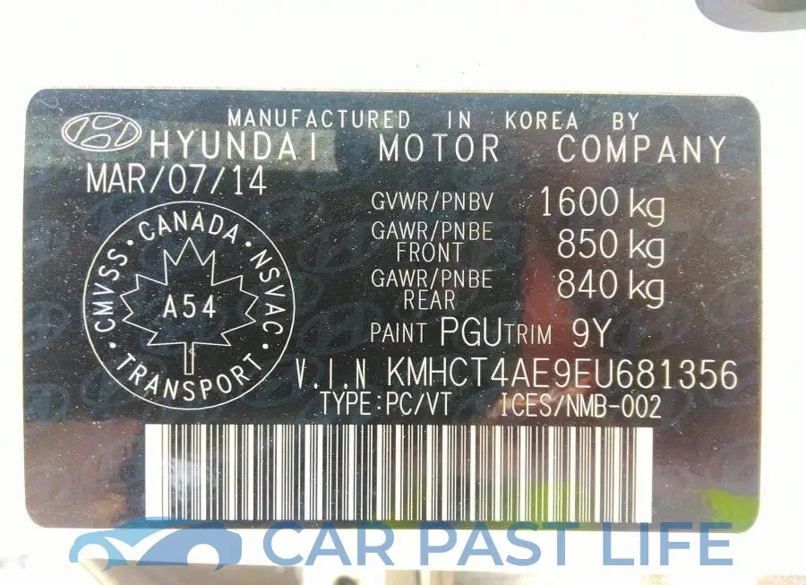 KMHCT4AE9EU681356# 9