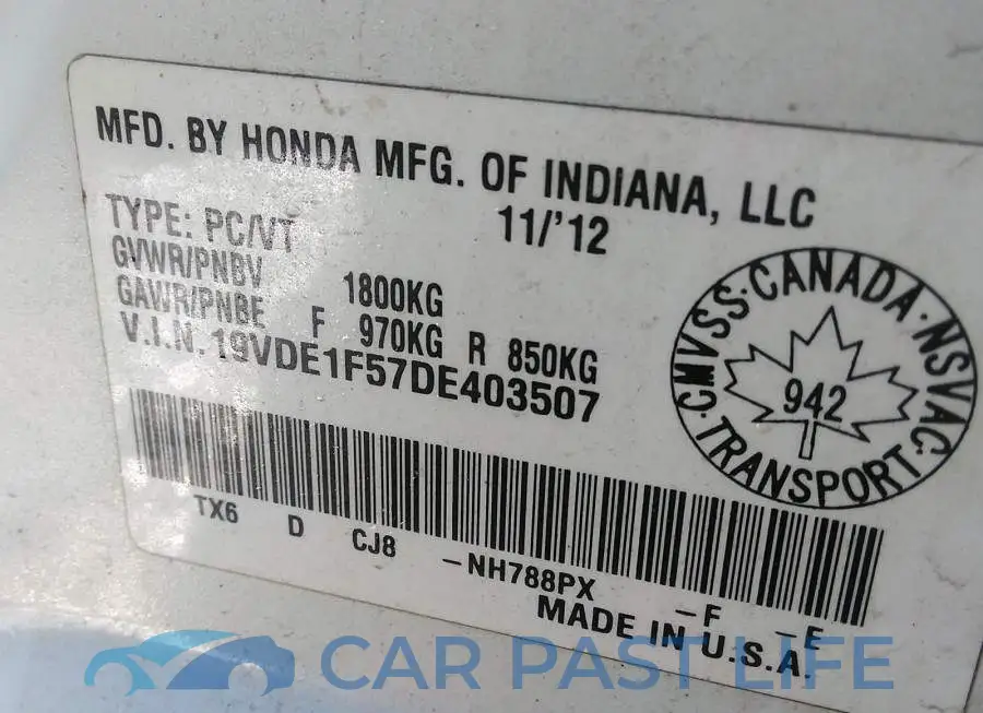 19VDE1F57DE403507# 9