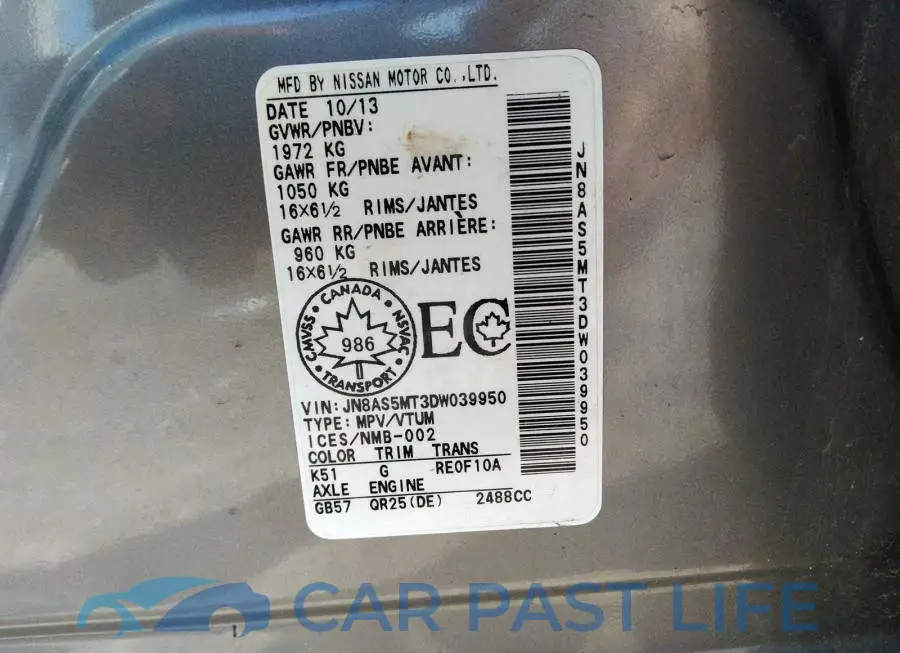 JN8AS5MT3DW039950# 9