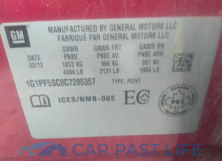 1G1PF5SC8C7285357# 9