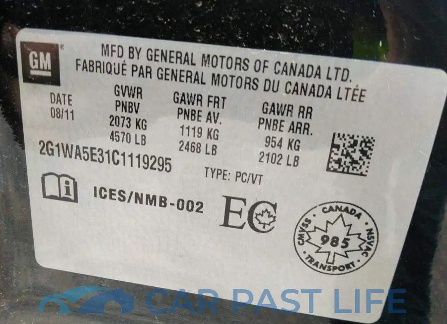 2G1WA5E31C1119295# 9