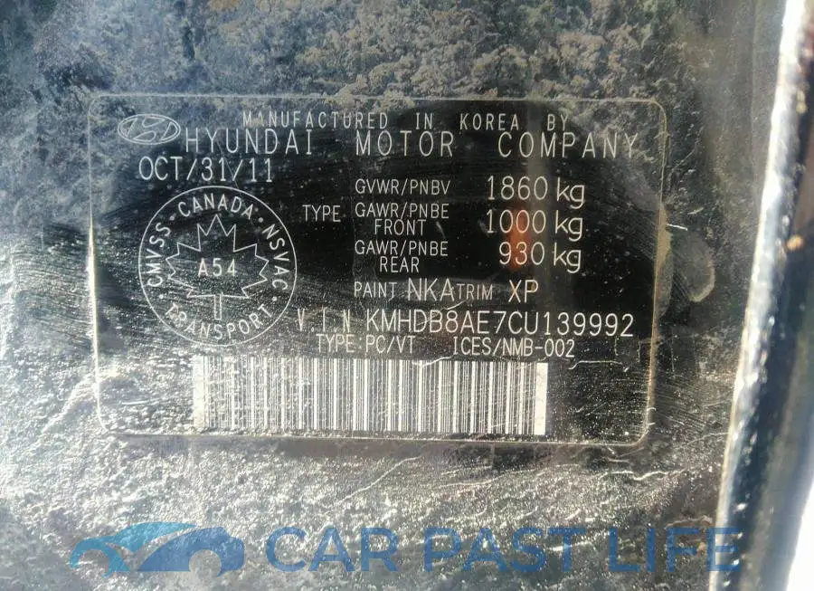 KMHDB8AE7CU139992# 9