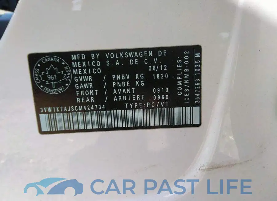 3VW1K7AJ8CM424734# 9