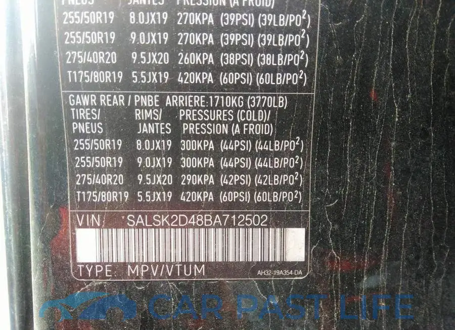 SALSK2D48BA712502# 9