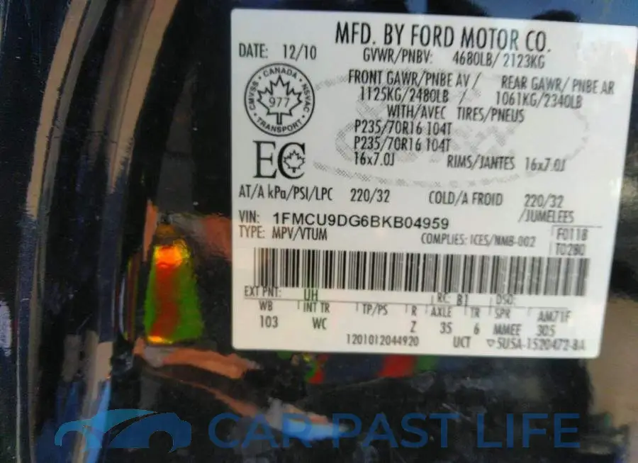 1FMCU9DG6BKB04959# 9