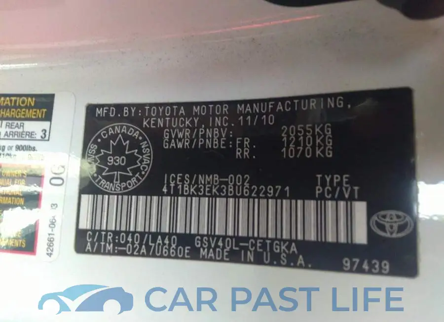 4T1BK3EK3BU622971# 9