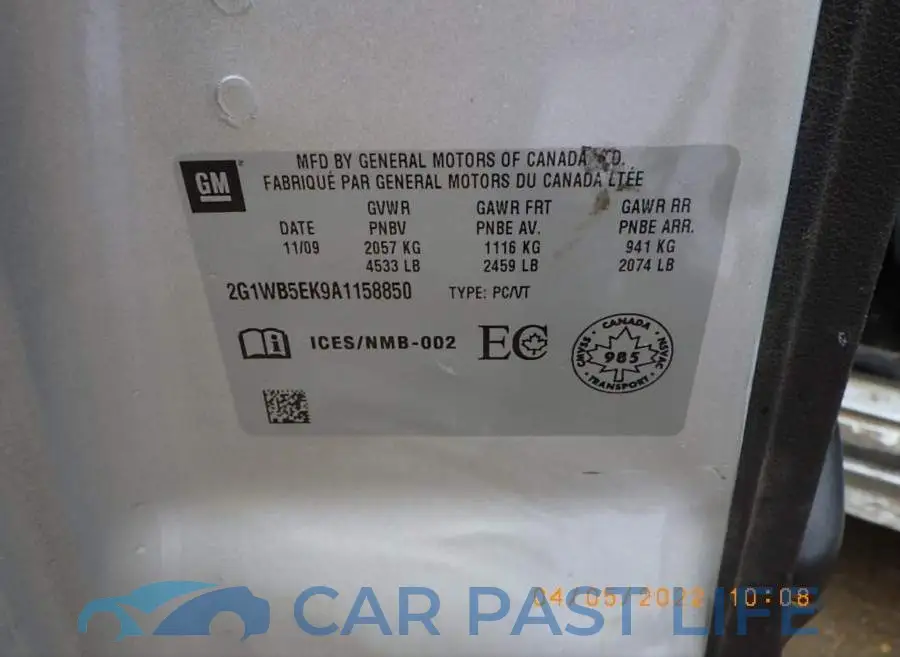 2G1WB5EK9A1158850# 9