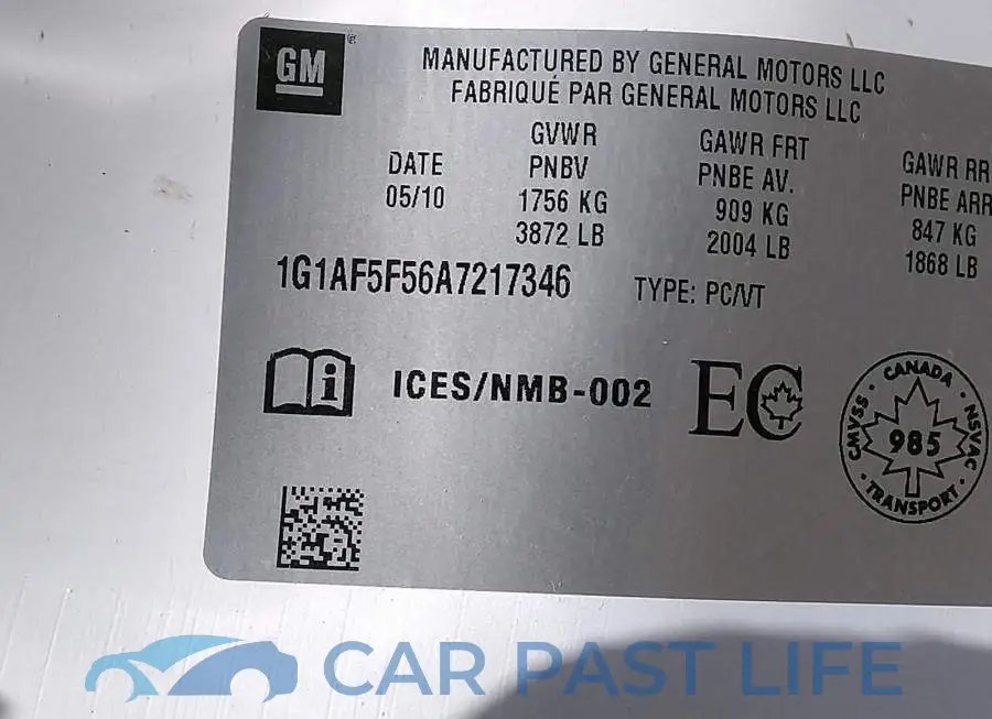 1G1AF5F56A7217346# 9