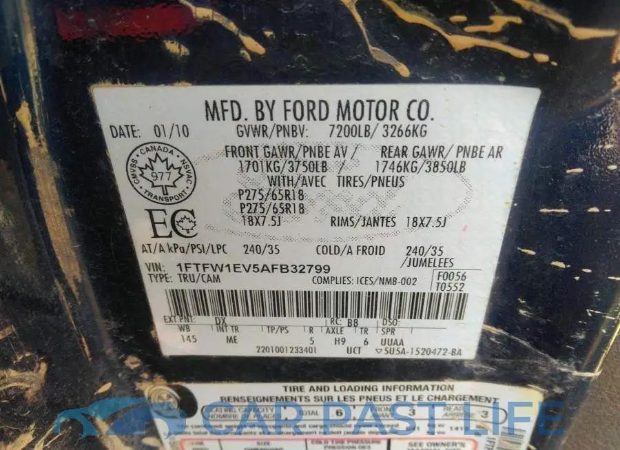 1FTFW1EV5AFB32799# 9