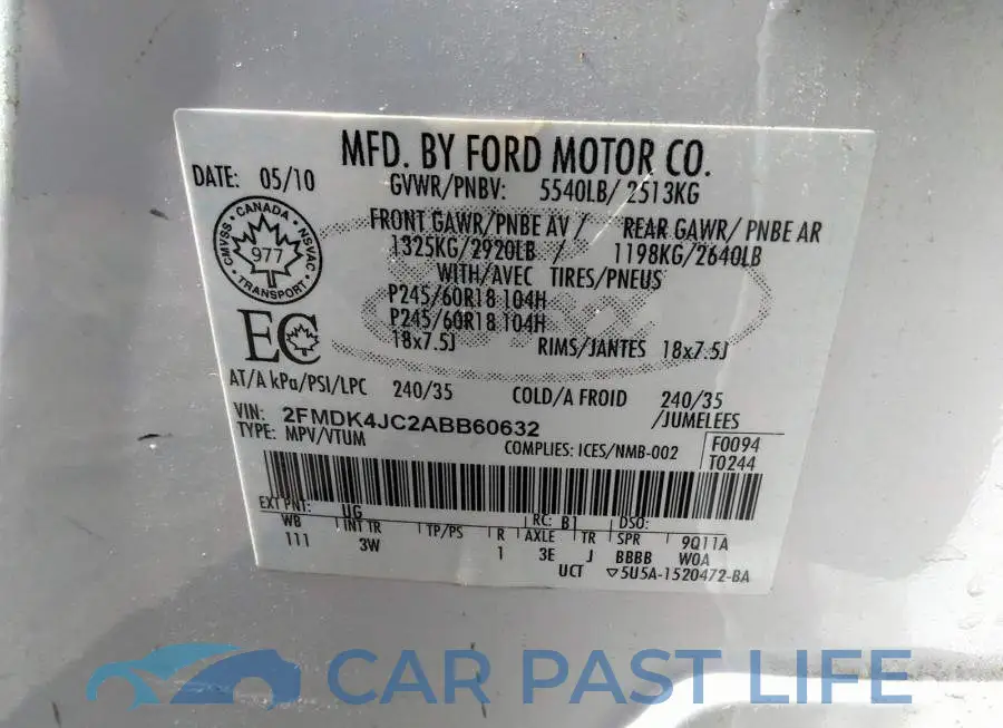 2FMDK4JC2ABB60632# 9