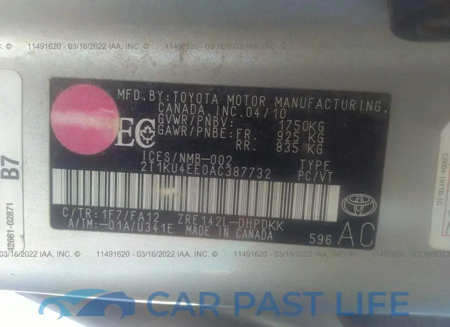 2T1KU4EE0AC387732# 9