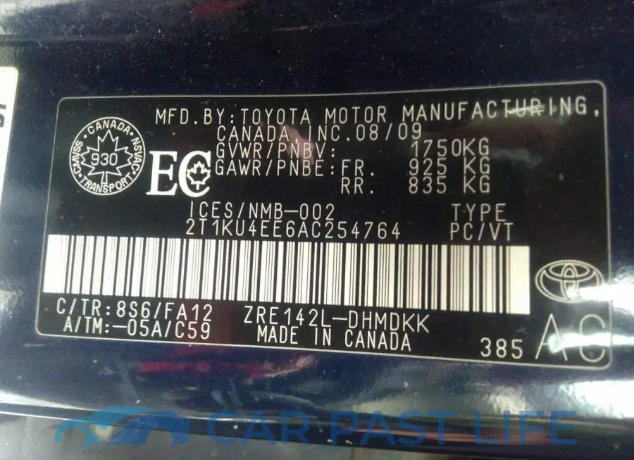 2T1KU4EE6AC254764# 9