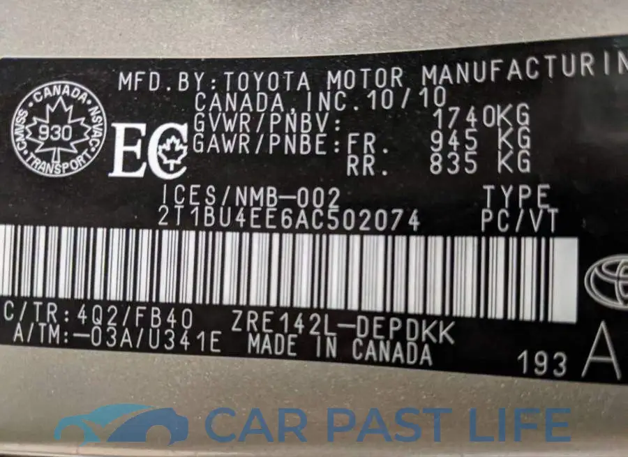 2T1BU4EE6AC502074# 8