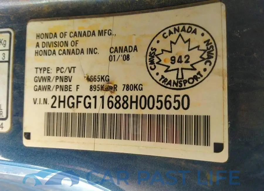 2HGFG11688H005650# 9