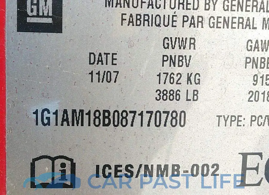 1G1AM18B087170780# 9