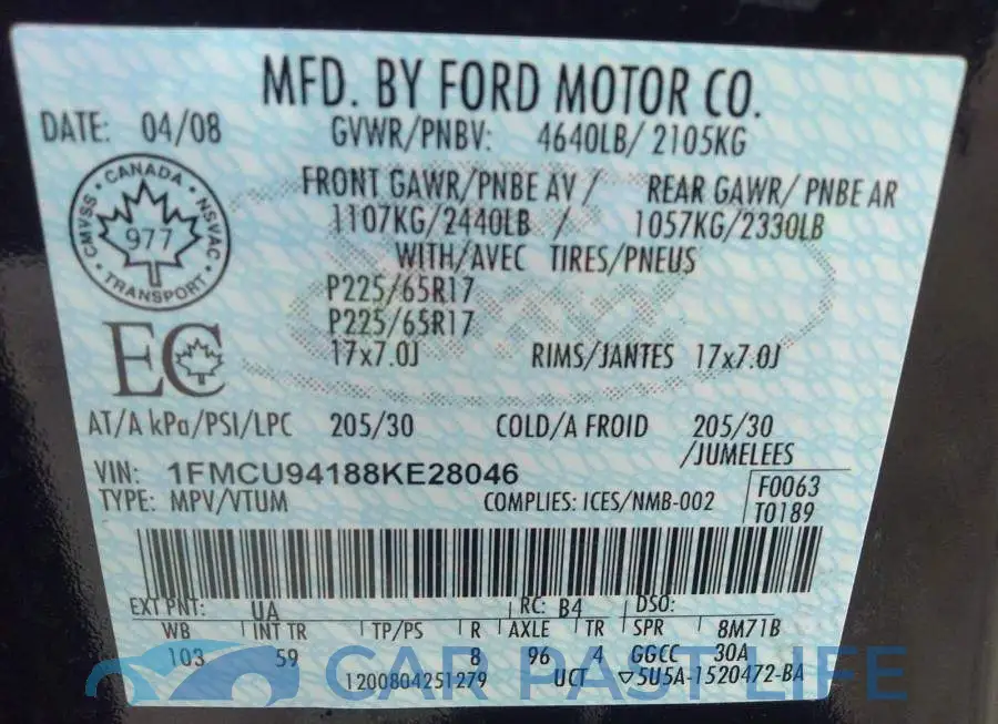 1FMCU94188KE28046# 9